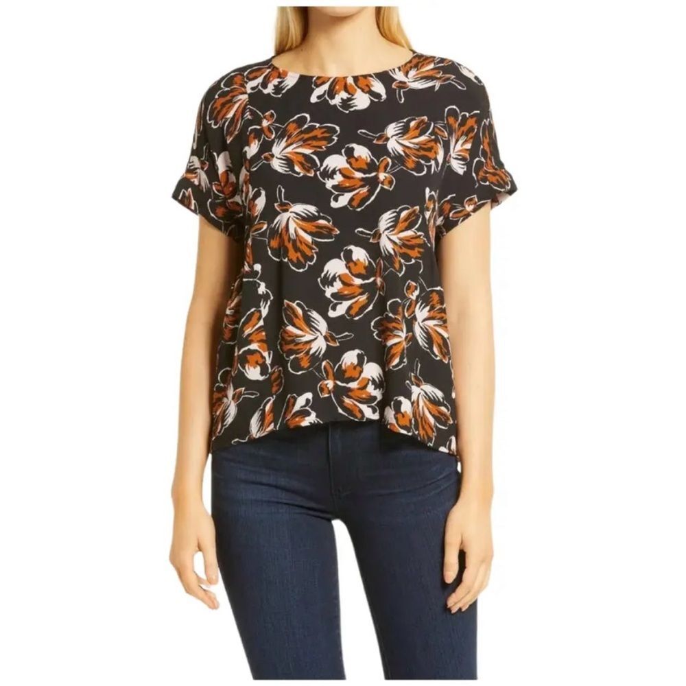 Madewell Dusk Blossom Floral Top Size S